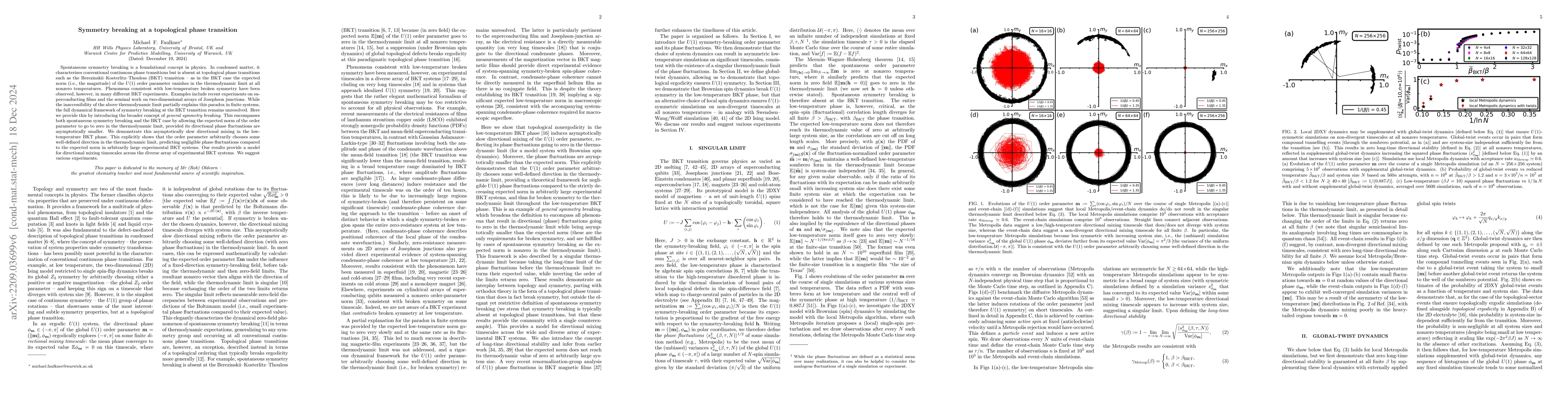Thumbnail for Symmetry breaking at a topological phase transition