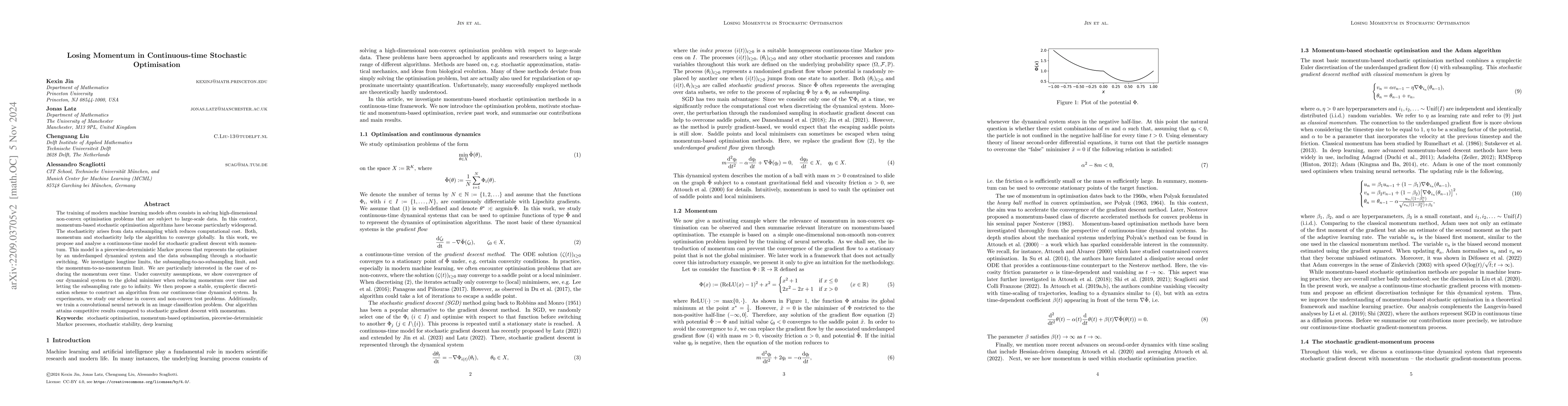 Thumbnail for Losing momentum in continuous-time stochastic optimisation
