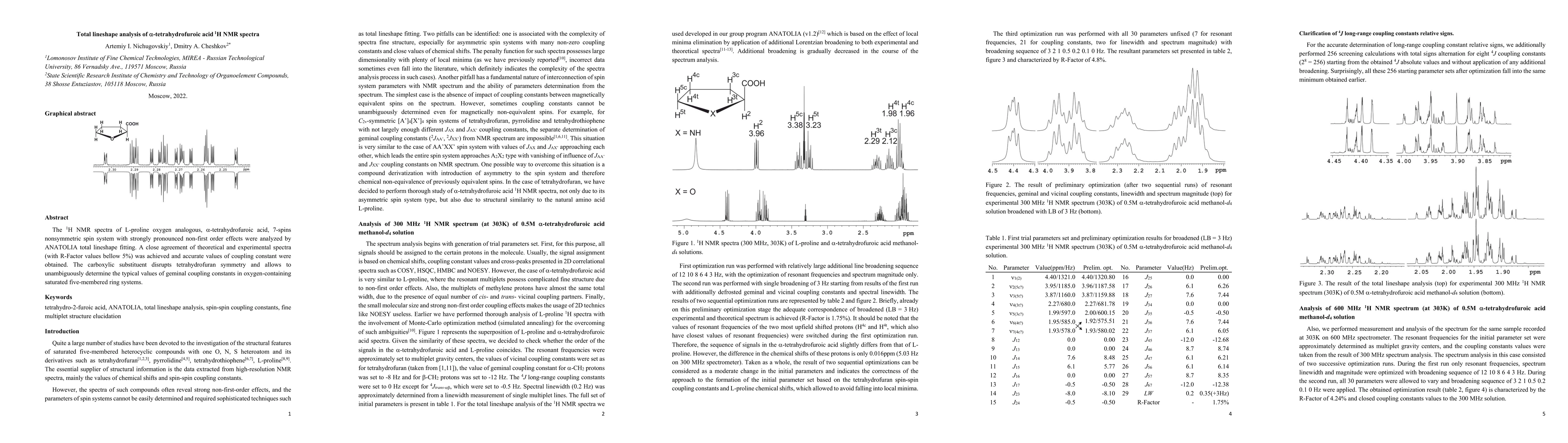 Thumbnail for Total lineshape analysis of {\alpha}-tetrahydrofuroic acid $^{1}$H NMR
  spectra
