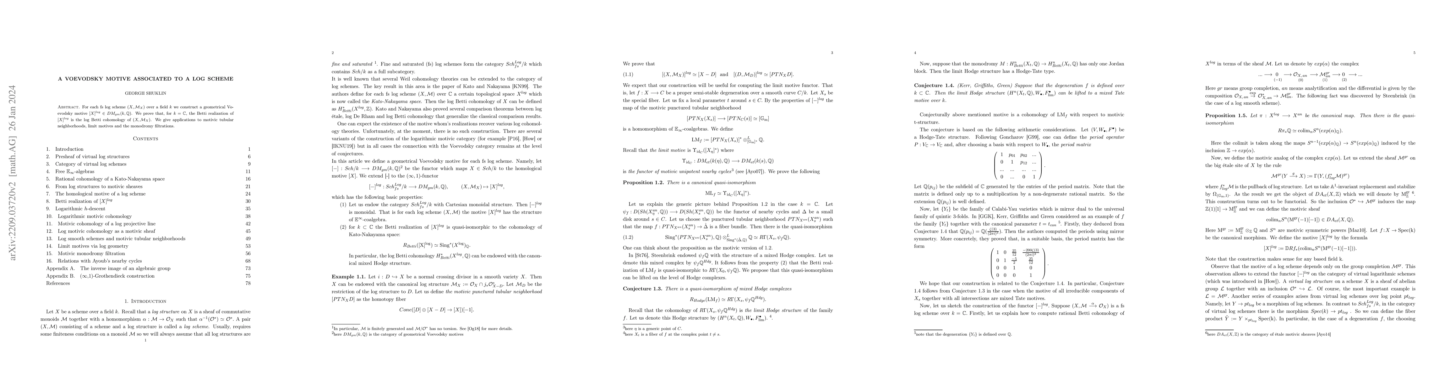 Thumbnail for A Voevodsky motive associated to a log scheme