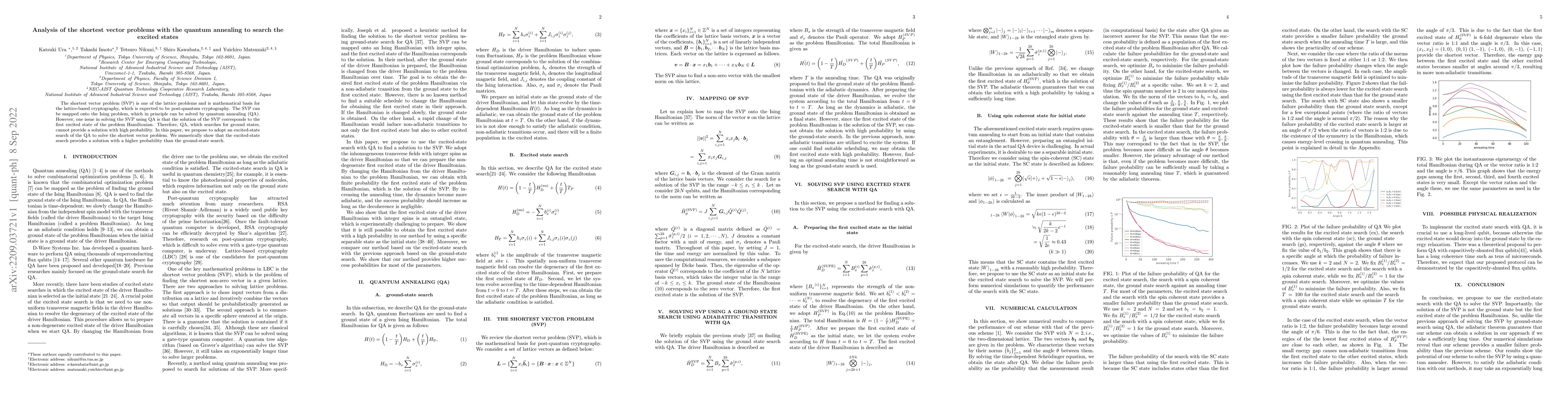 Thumbnail for Analysis of the shortest vector problems with the quantum annealing to
  search the excited states