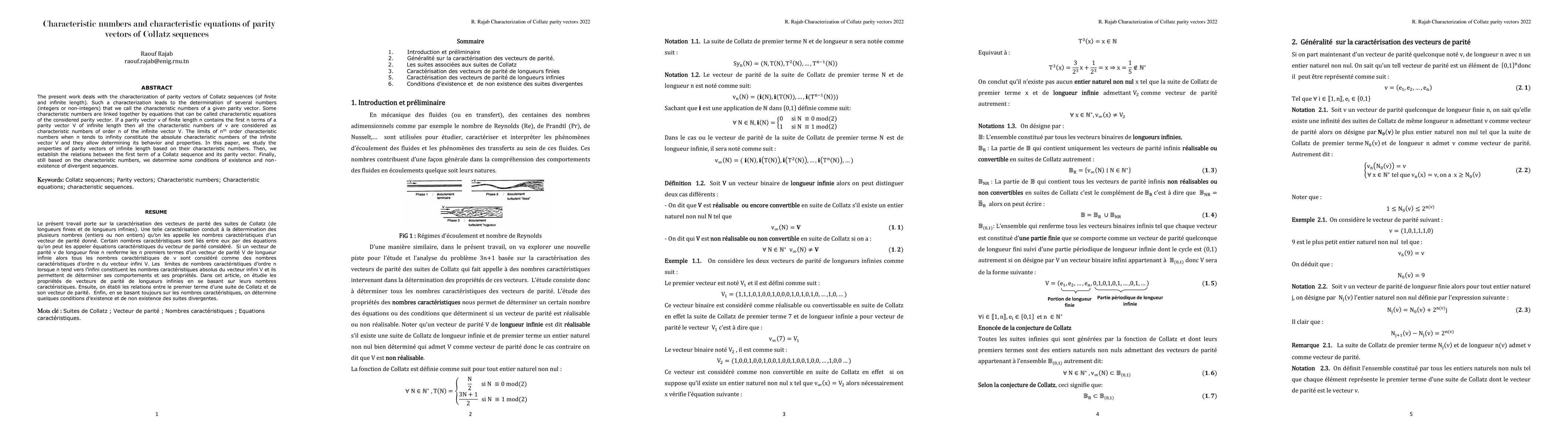 Thumbnail for Characteristic numbers and characteristic equations of parity vectors of
  Collatz sequences