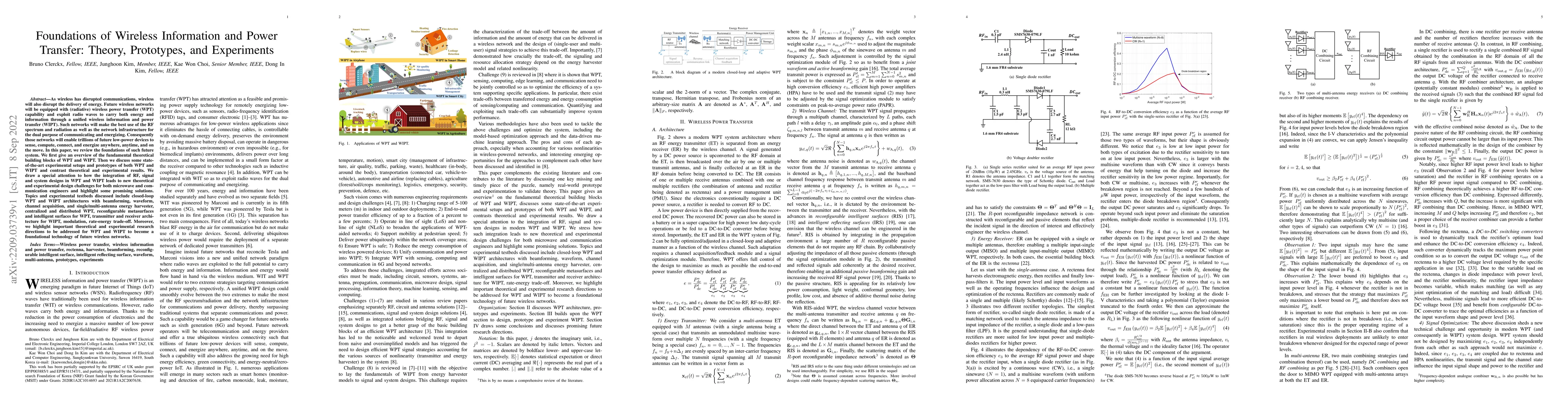Thumbnail for Foundations of Wireless Information and Power Transfer: Theory,
  Prototypes, and Experiments
