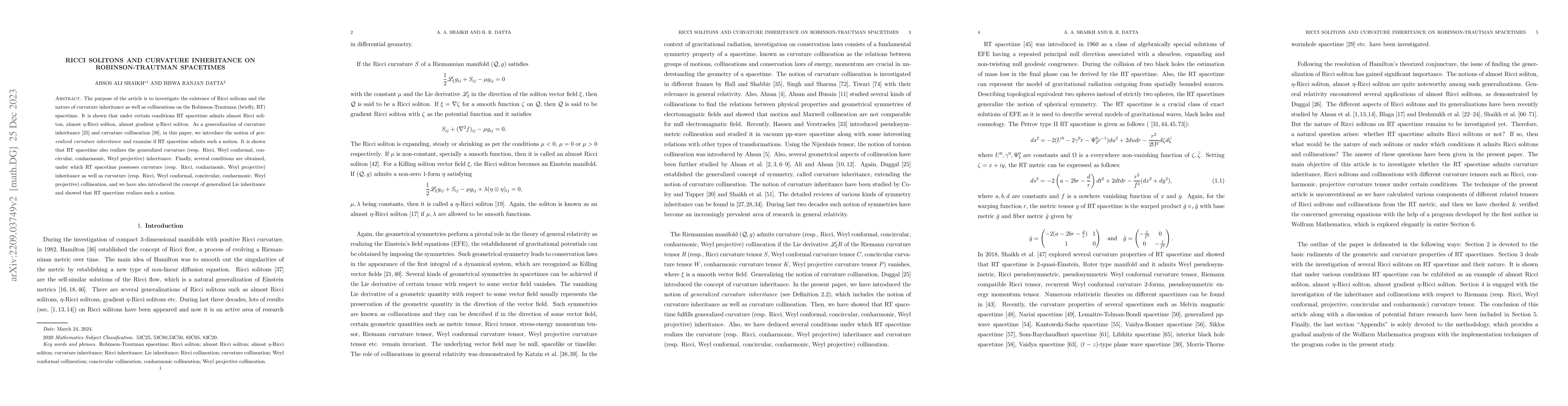 Thumbnail for Ricci solitons and curvature inheritance on Robinson-Trautman spacetimes