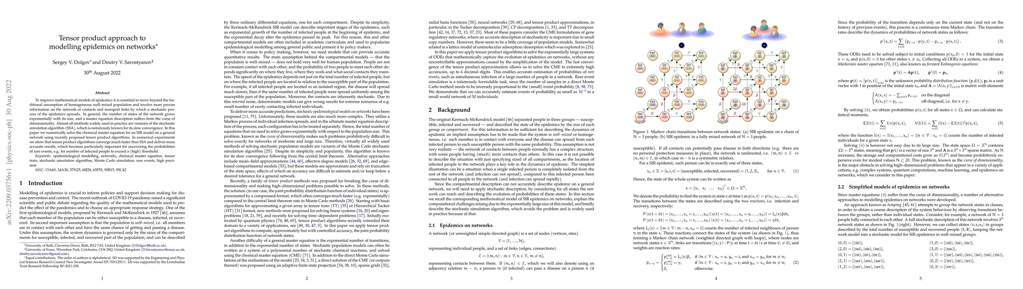 Thumbnail for Tensor product approach to modelling epidemics on networks