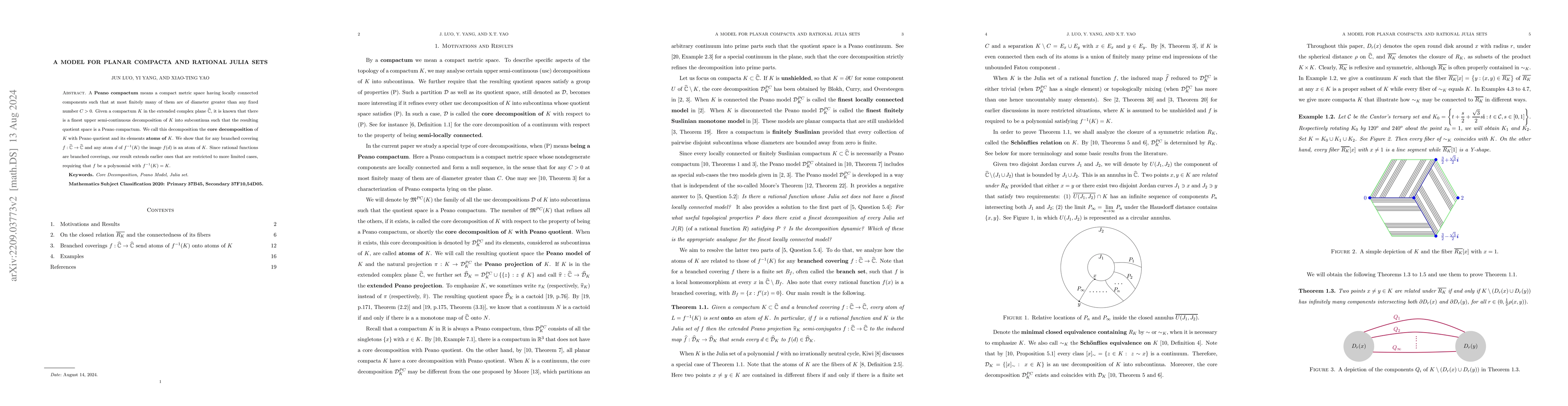 Thumbnail for A model for planar compacta and rational Julia sets