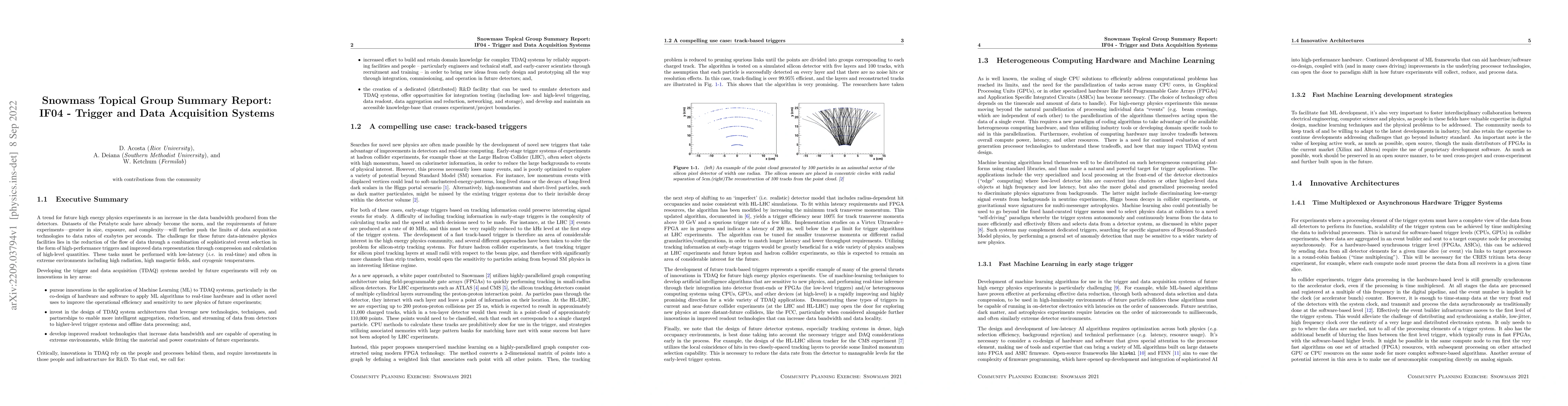 Thumbnail for Snowmass Topical Group Summary Report: IF04 -- Trigger and Data
  Acquisition Systems