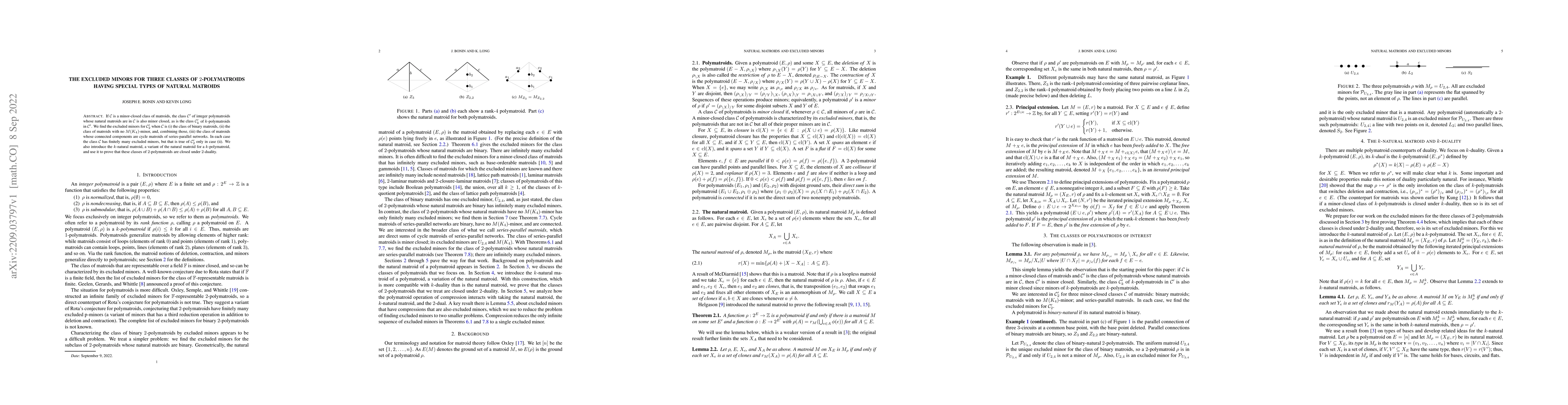 Thumbnail for The excluded minors for three classes of 2-polymatroids having special
  types of natural matroids