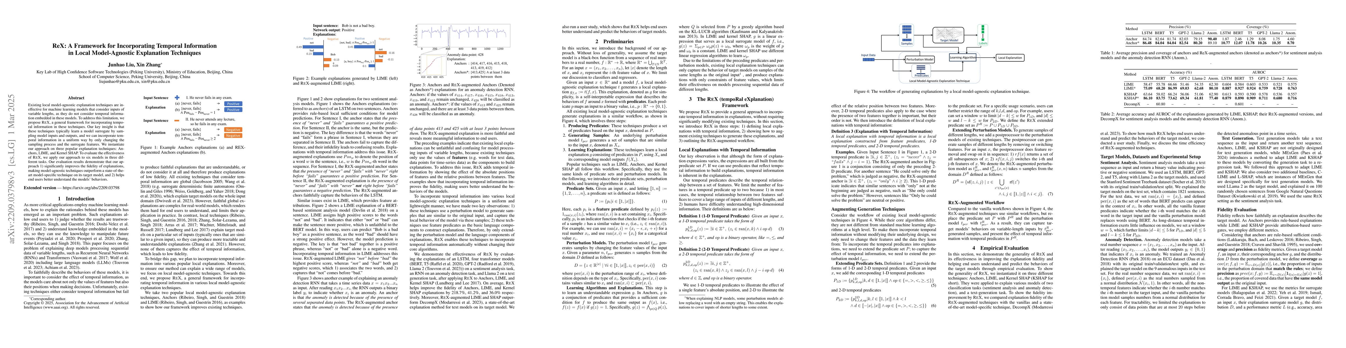 Thumbnail for ReX: A Framework for Incorporating Temporal Information in
  Model-Agnostic Local Explanation Techniques