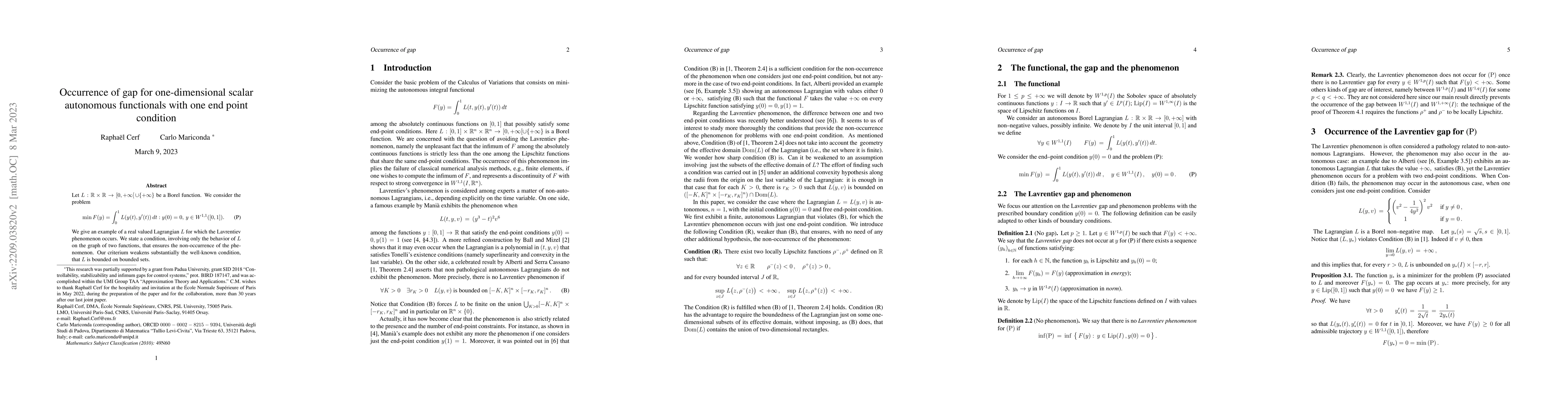 Thumbnail for Occurrence of gap for one-dimensional scalar autonomous functionals with
  one end point condition