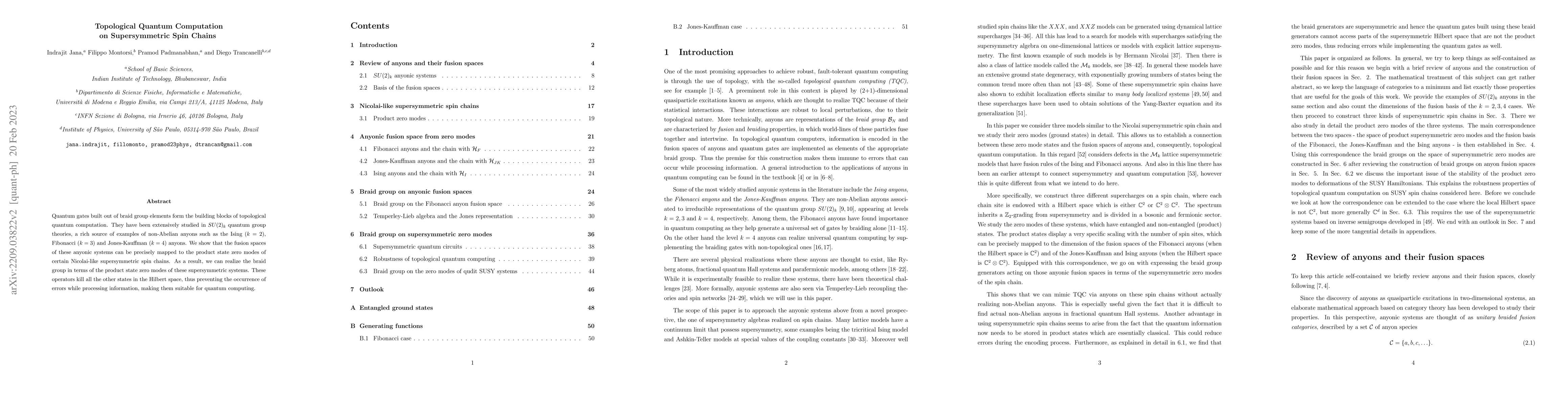 Thumbnail for Topological Quantum Computation on Supersymmetric Spin Chains