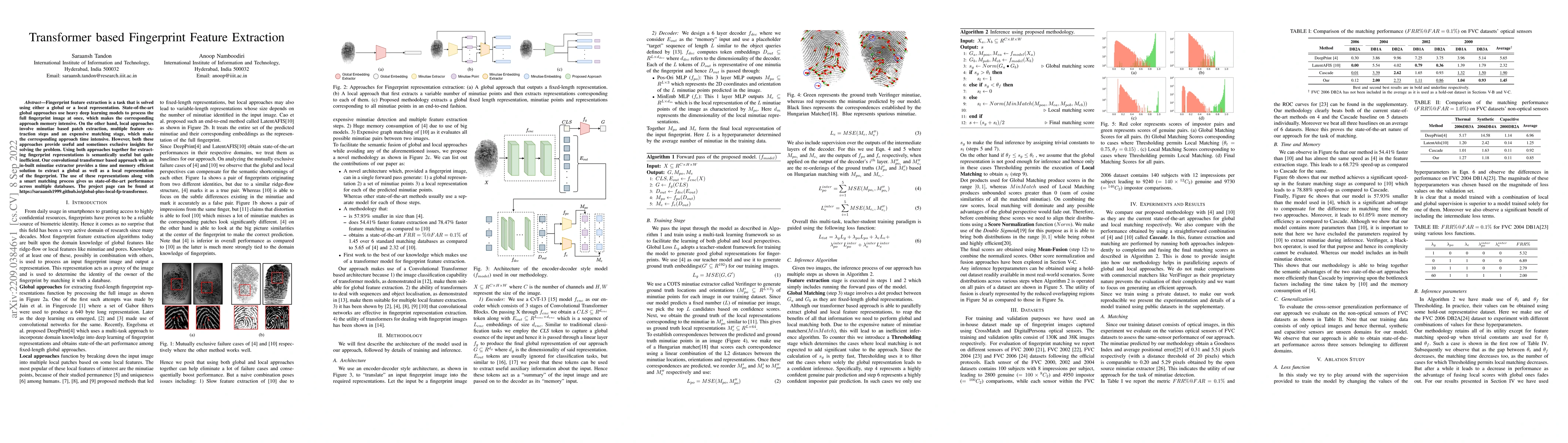 Thumbnail for Transformer based Fingerprint Feature Extraction