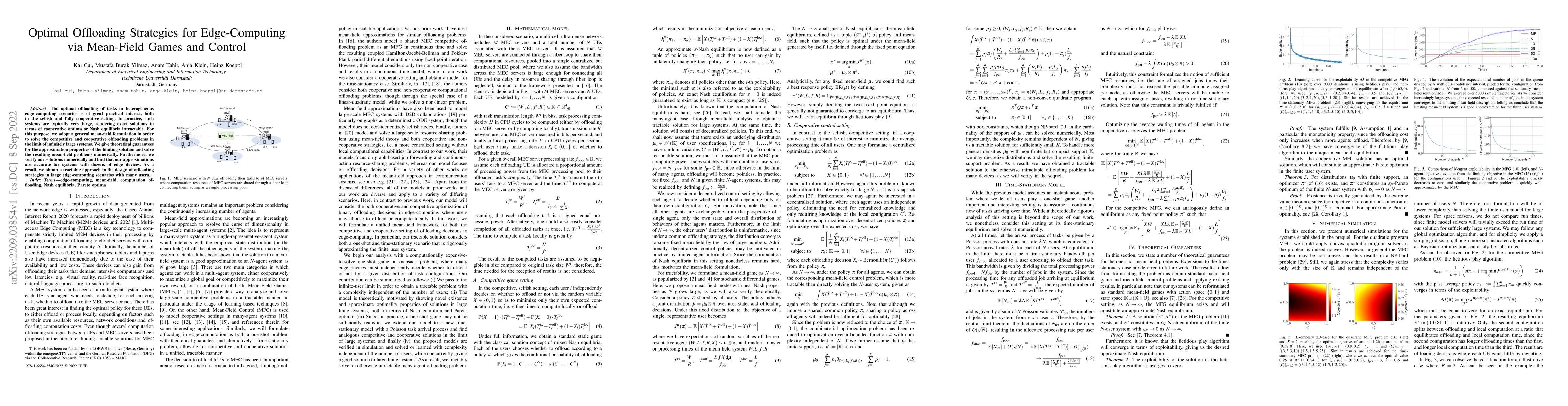 Thumbnail for Optimal Offloading Strategies for Edge-Computing via Mean-Field Games
  and Control