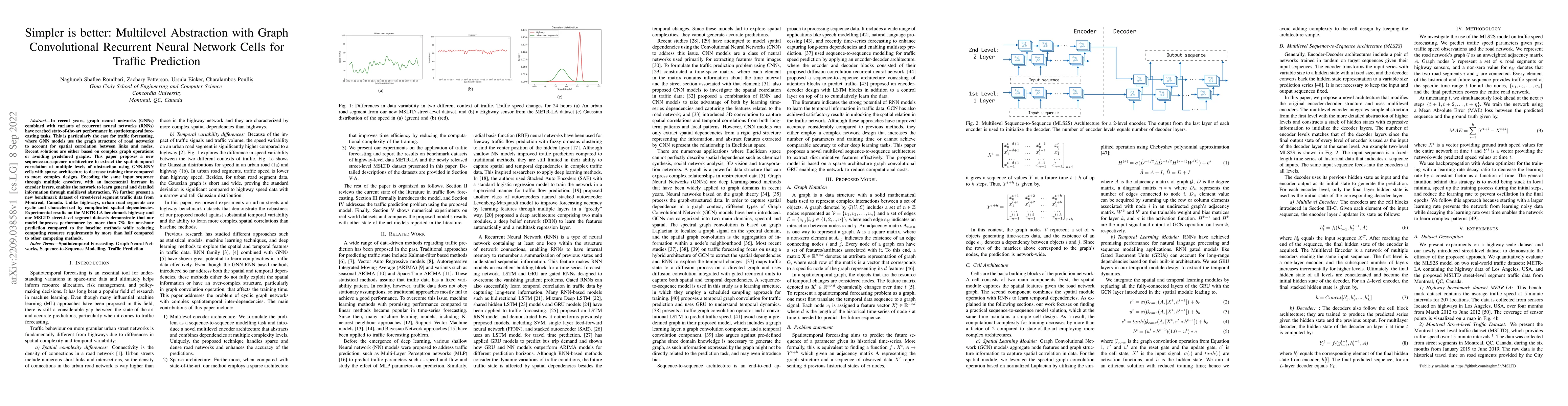Thumbnail for Simpler is better: Multilevel Abstraction with Graph Convolutional
  Recurrent Neural Network Cells for Traffic Prediction