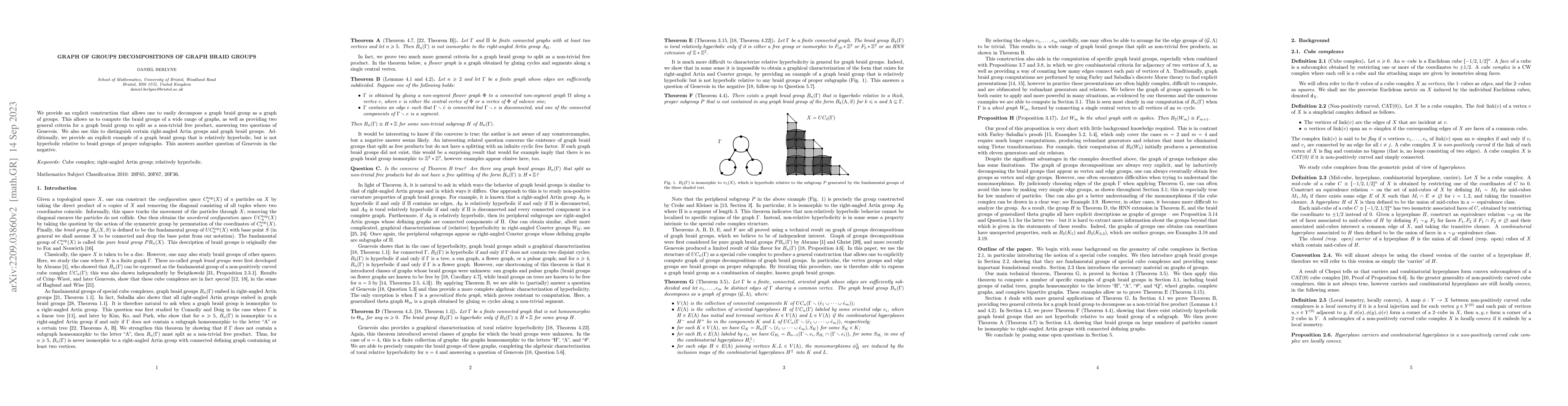 Thumbnail for Graph of groups decompositions of graph braid groups
