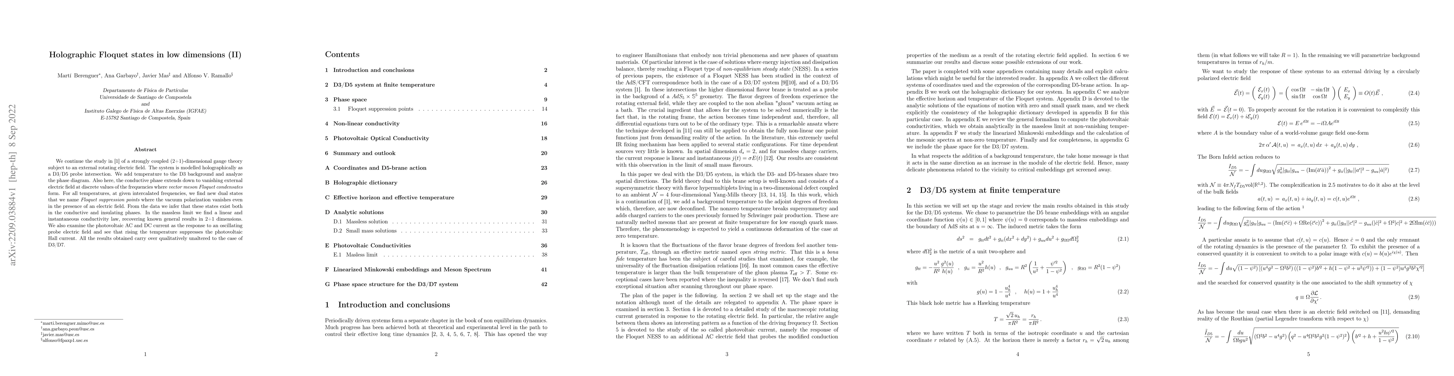 Thumbnail for Holographic Floquet states in low dimensions (II)