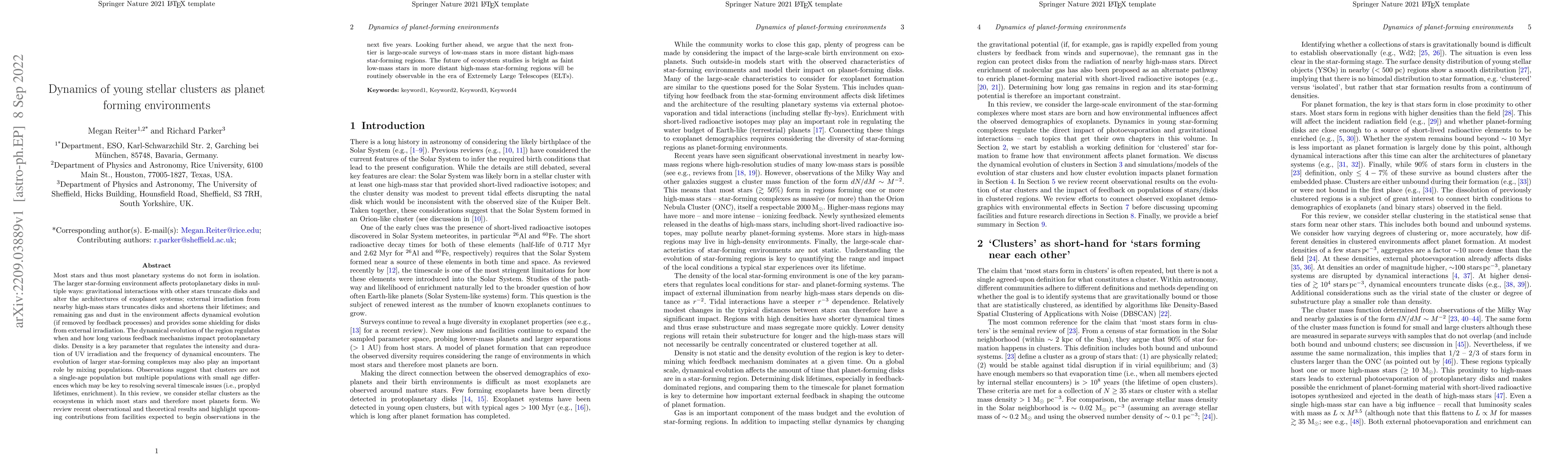 Thumbnail for Dynamics of young stellar clusters as planet forming environments