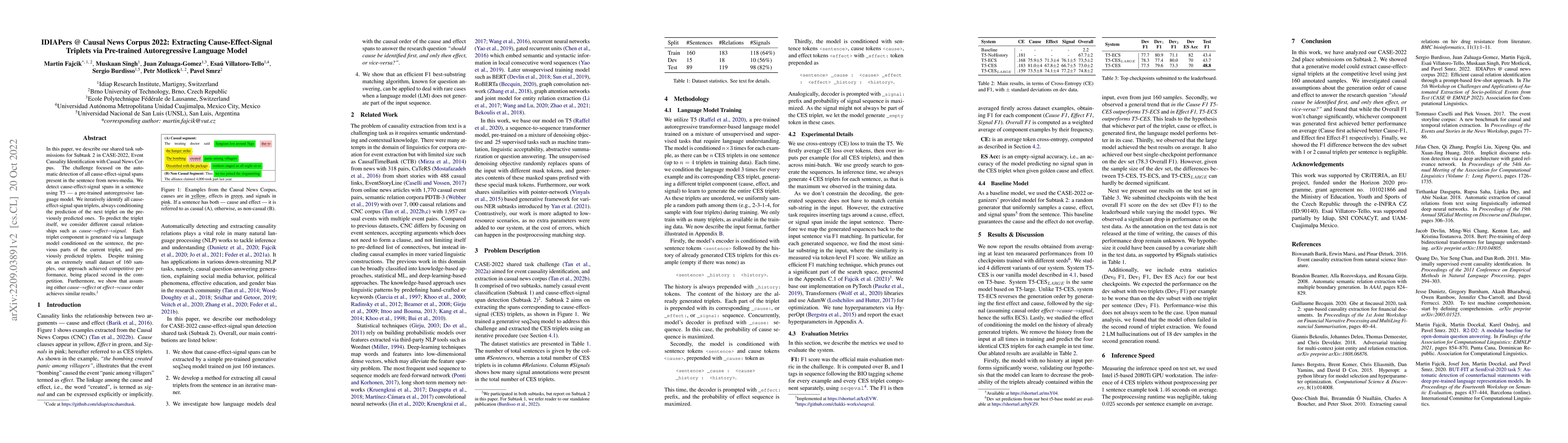 Thumbnail for IDIAPers @ Causal News Corpus 2022: Extracting Cause-Effect-Signal
  Triplets via Pre-trained Autoregressive Language Model