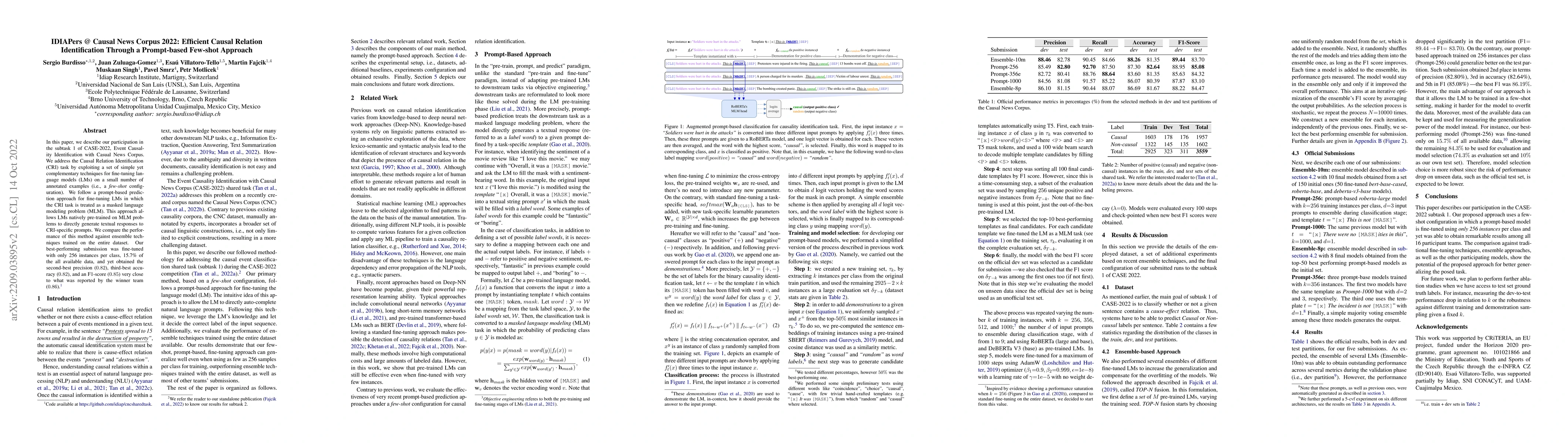 Thumbnail for IDIAPers @ Causal News Corpus 2022: Efficient Causal Relation
  Identification Through a Prompt-based Few-shot Approach