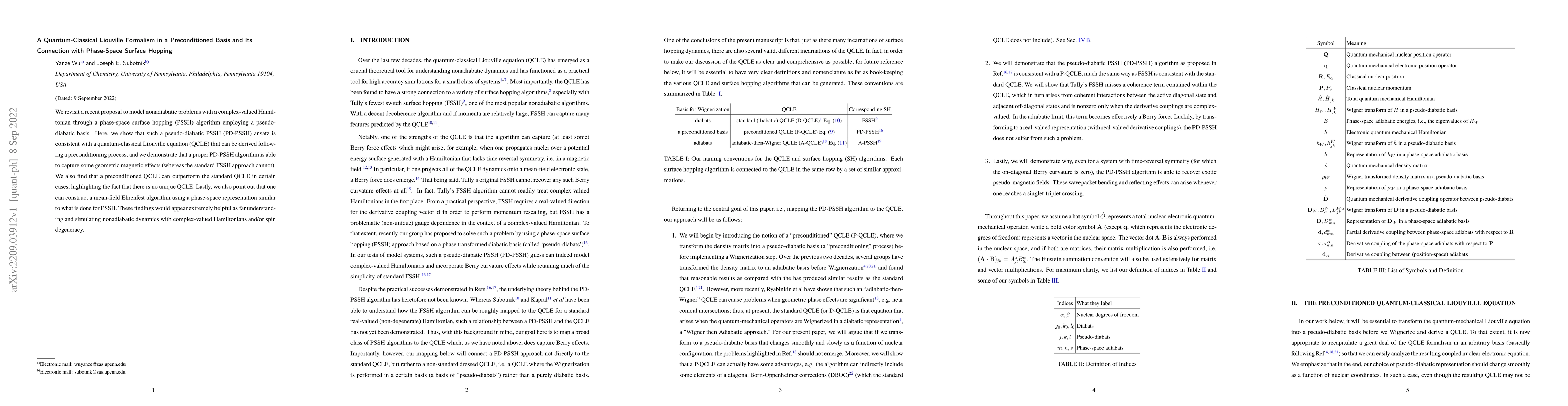 Thumbnail for A Quantum-Classical Liouville Formalism in a Preconditioned Basis and
  Its Connection with Phase-Space Surface Hopping