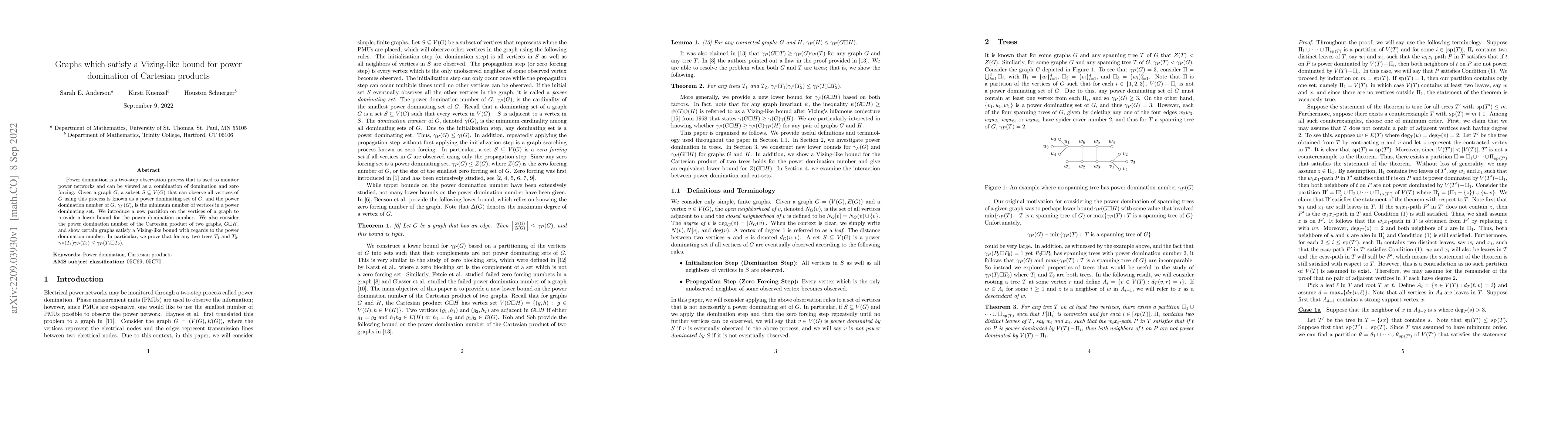 Thumbnail for Graphs which satisfy a Vizing-like bound for power domination of
  Cartesian products