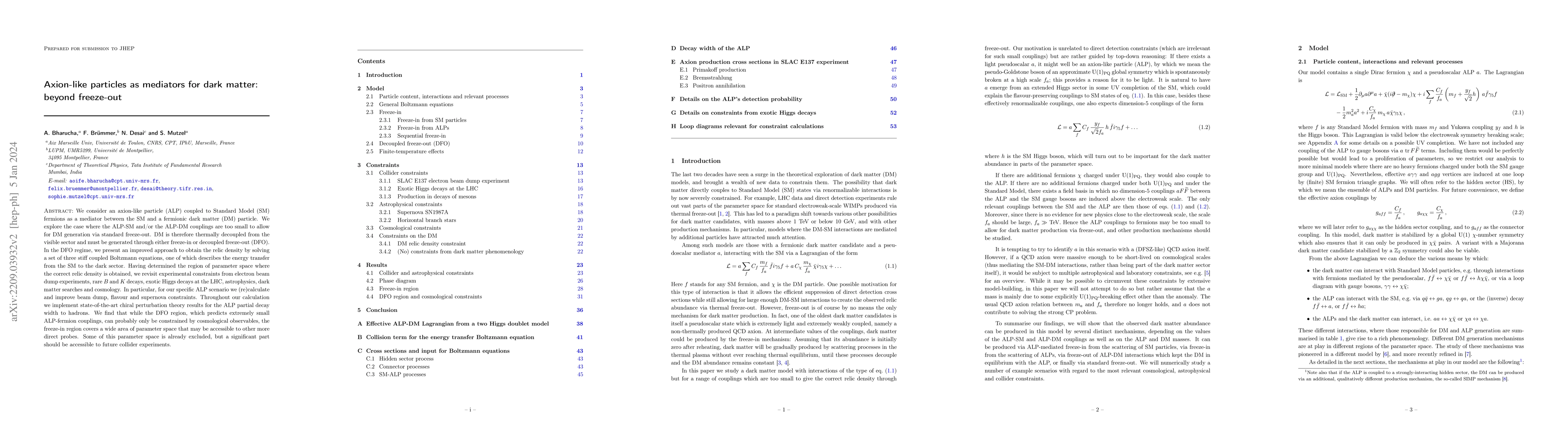 Thumbnail for Axion-like particles as mediators for dark matter: beyond freeze-out