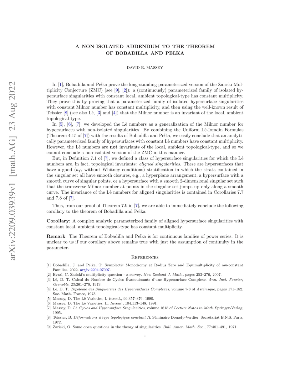 Thumbnail for A Non-isolated Addendum to the Theorem of Bobadilla and Pe{\l}ka