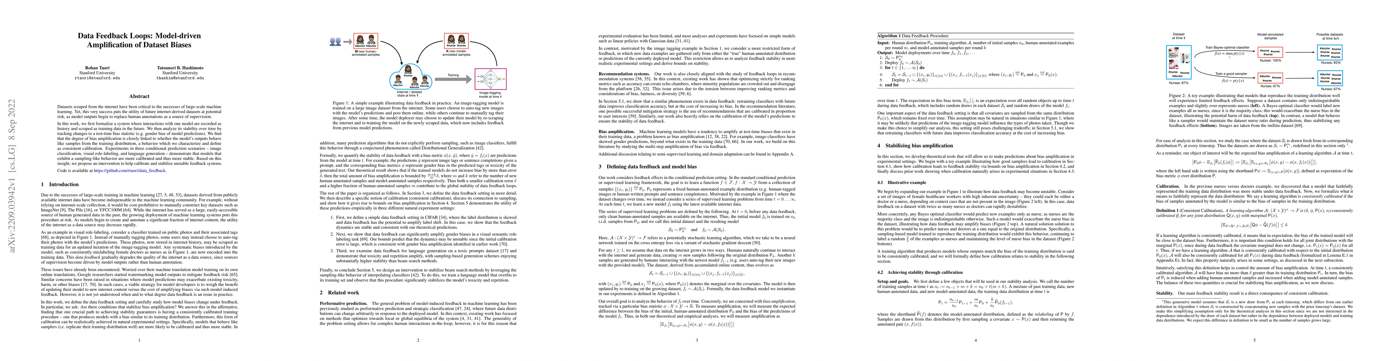 Thumbnail for Data Feedback Loops: Model-driven Amplification of Dataset Biases