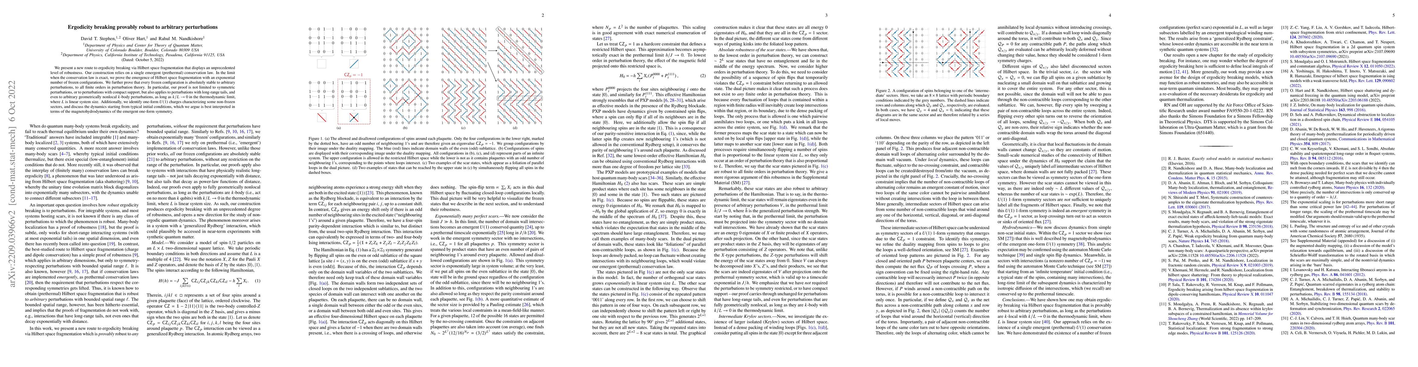 Thumbnail for Ergodicity breaking provably robust to arbitrary perturbations
