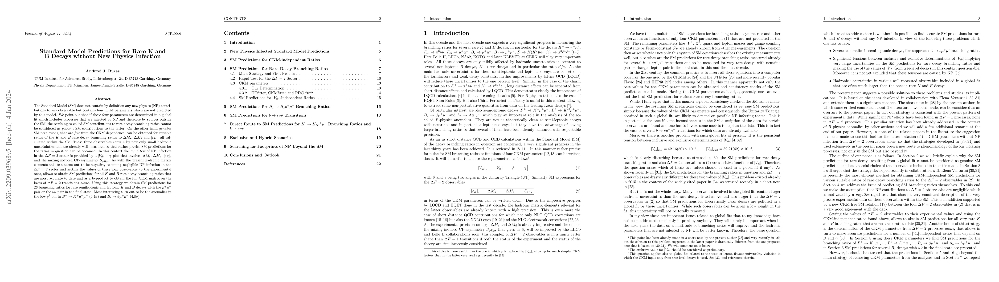 Thumbnail for Standard Model Predictions for Rare K and B Decays without New Physics
  Infection