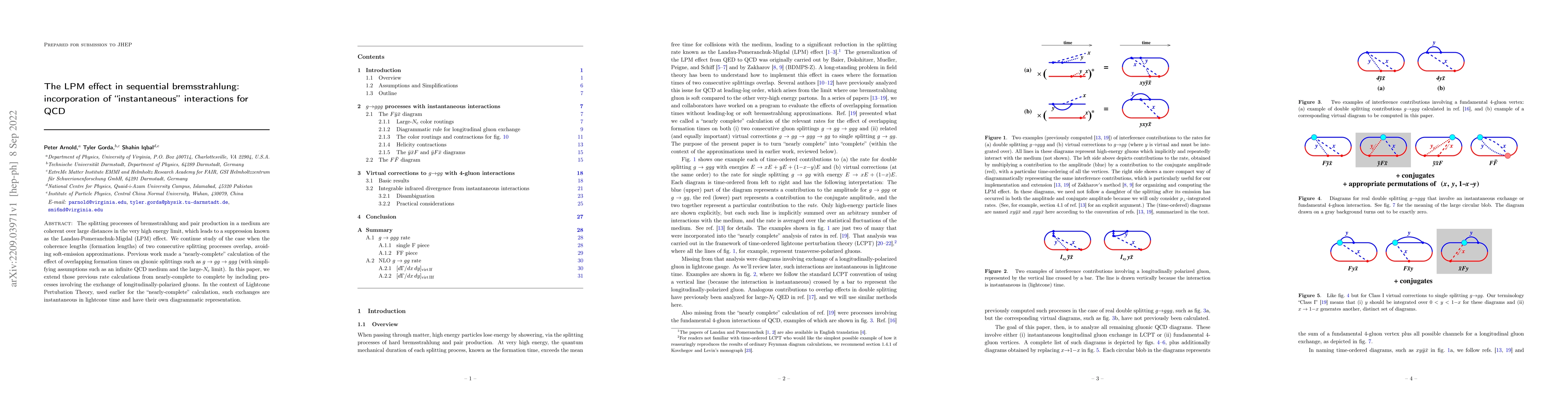 Thumbnail for The LPM effect in sequential bremsstrahlung: incorporation of
  "instantaneous'' interactions for QCD