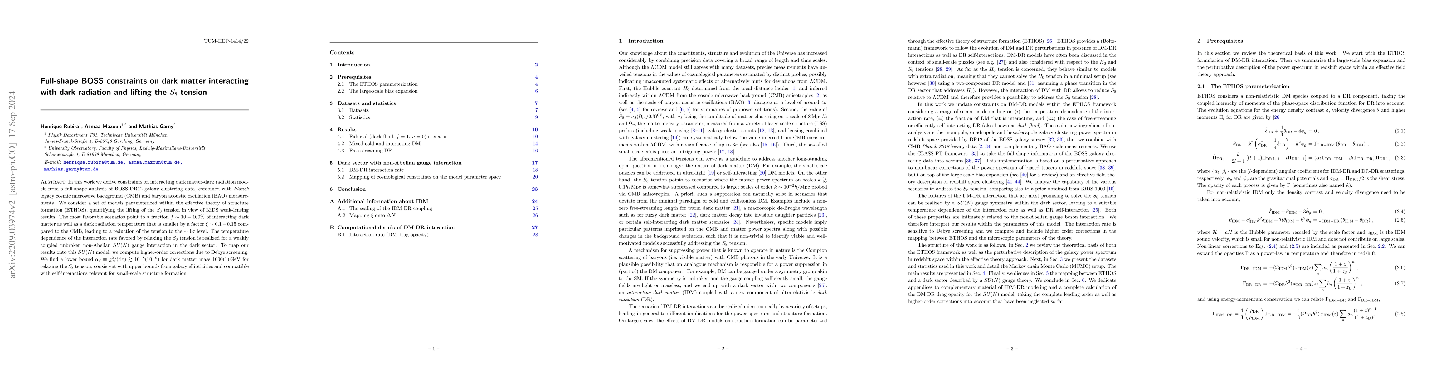 Thumbnail for Full-shape BOSS constraints on dark matter interacting with dark
  radiation and lifting the $S_8$ tension