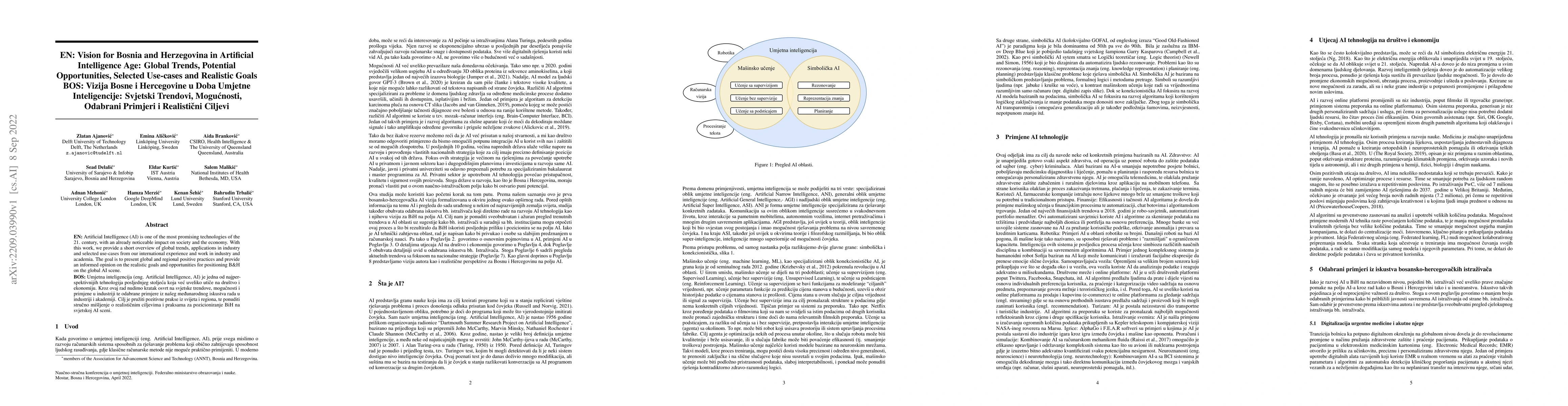Thumbnail for Vision for Bosnia and Herzegovina in Artificial Intelligence Age: Global
  Trends, Potential Opportunities, Selected Use-cases and Realistic Goals