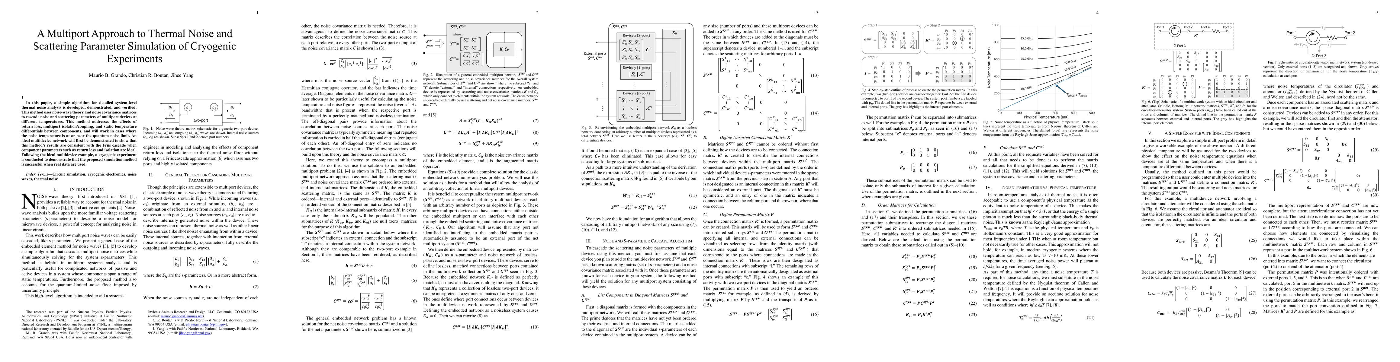 Thumbnail for A Multiport Approach to Thermal Noise and Scattering Parameter
  Simulation of Cryogenic Experiments