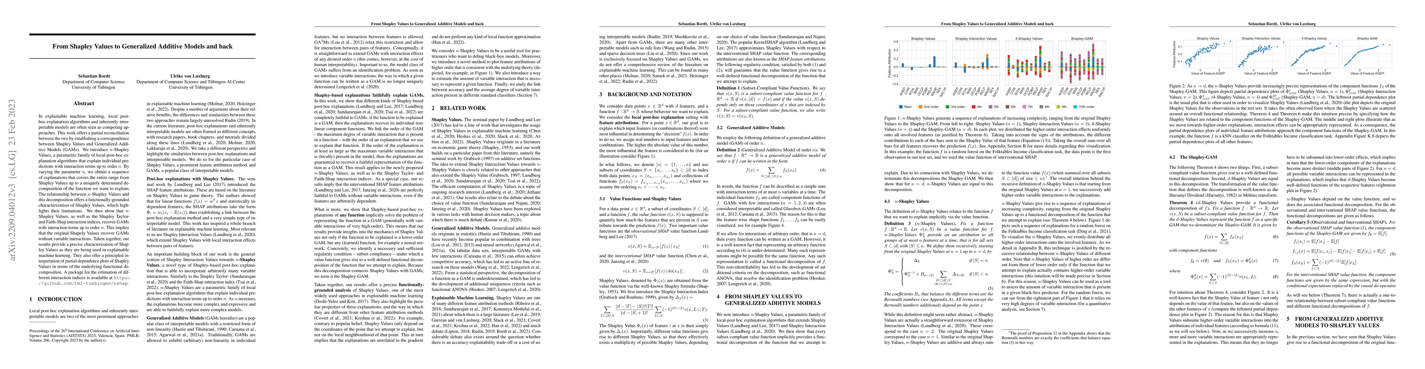 Thumbnail for From Shapley Values to Generalized Additive Models and back