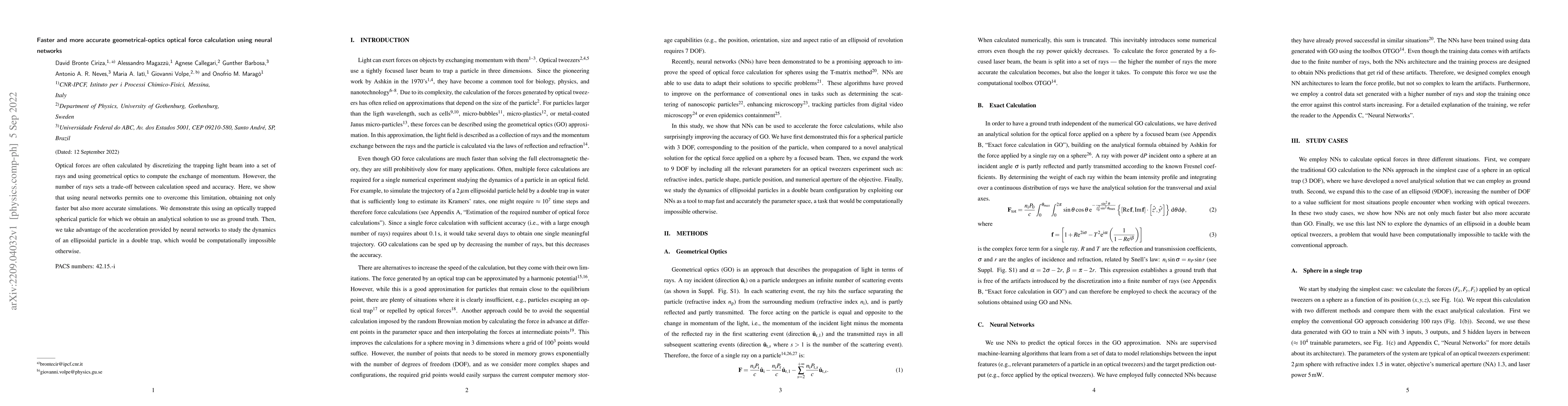 Thumbnail for Faster and more accurate geometrical-optics optical force calculation
  using neural networks