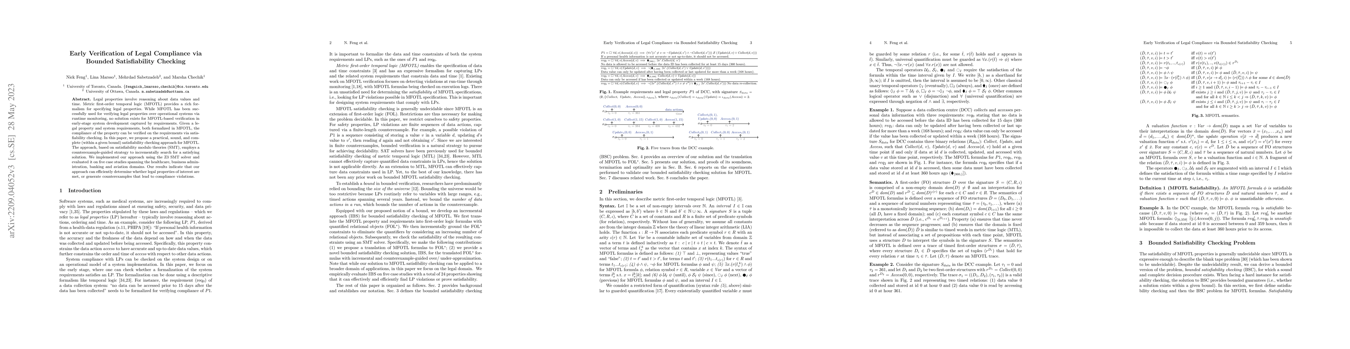 Thumbnail for Early Verification of Legal Compliance via Bounded Satisfiability
  Checking