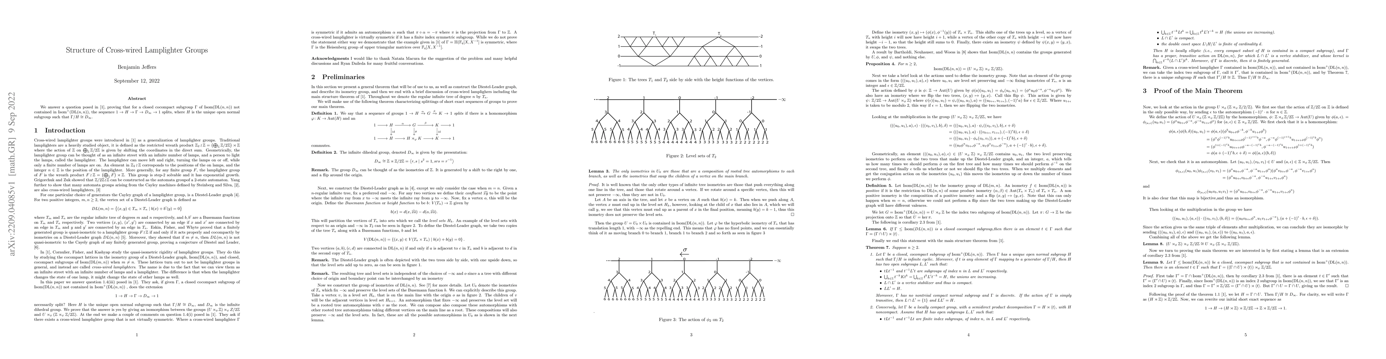 Thumbnail for Structure of Cross-wired Lamplighter Groups