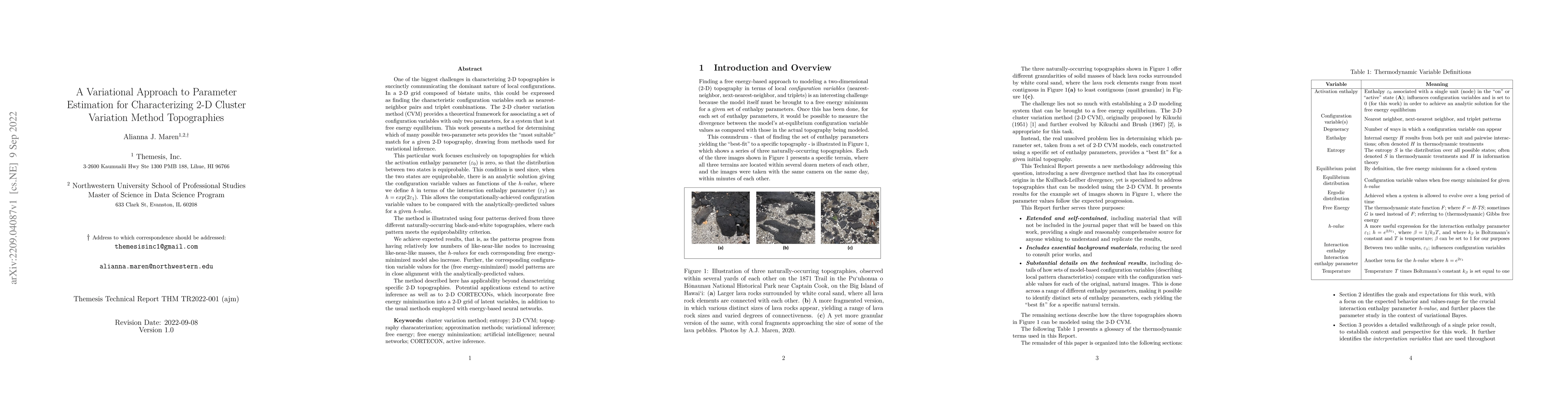 Thumbnail for A Variational Approach to Parameter Estimation for Characterizing 2-D
  Cluster Variation Method Topographies
