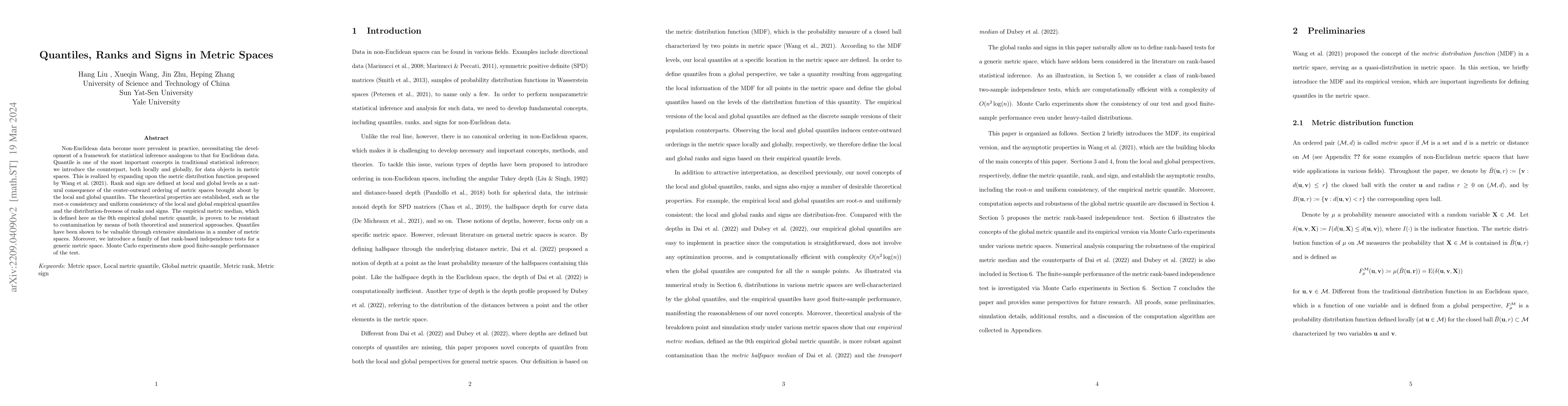 Thumbnail for Quantiles, Ranks and Signs in Metric Spaces