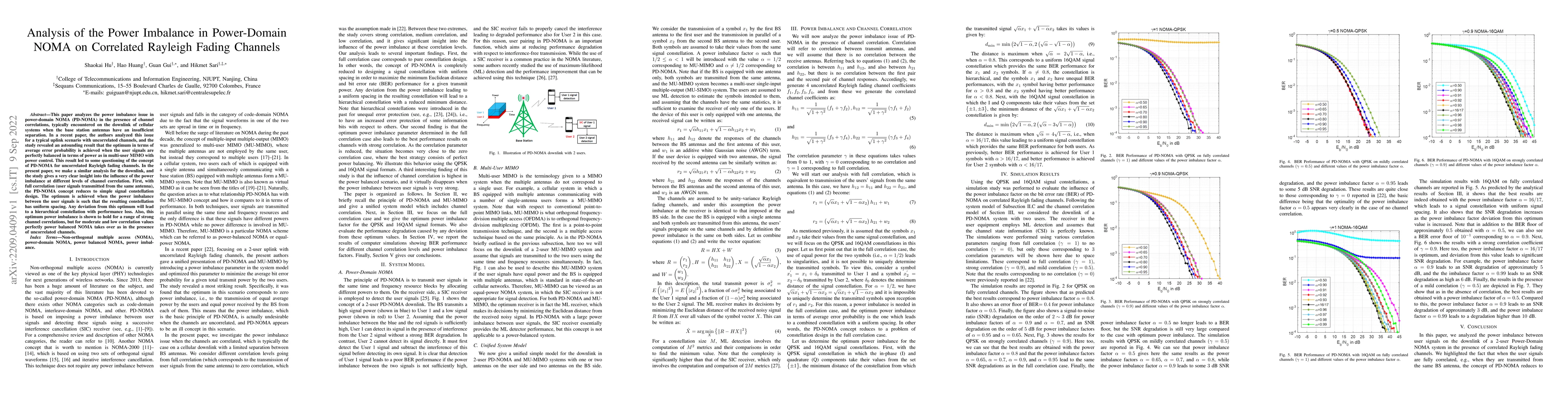 Thumbnail for Analysis of the Power Imbalance in Power-Domain NOMA on Correlated
  Rayleigh Fading Channels
