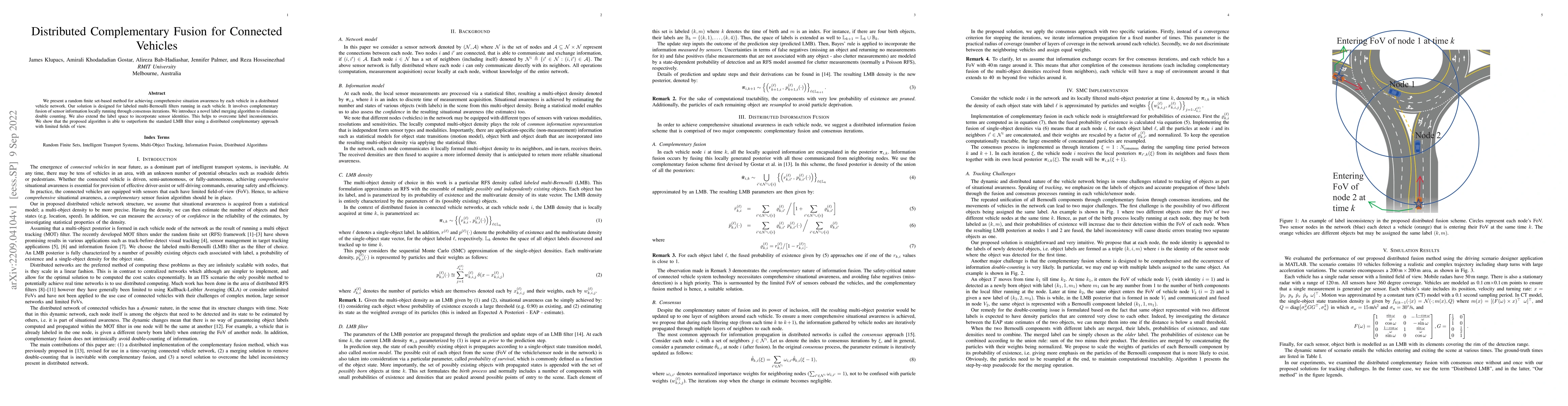 Thumbnail for Distributed Complementary Fusion for Connected Vehicles