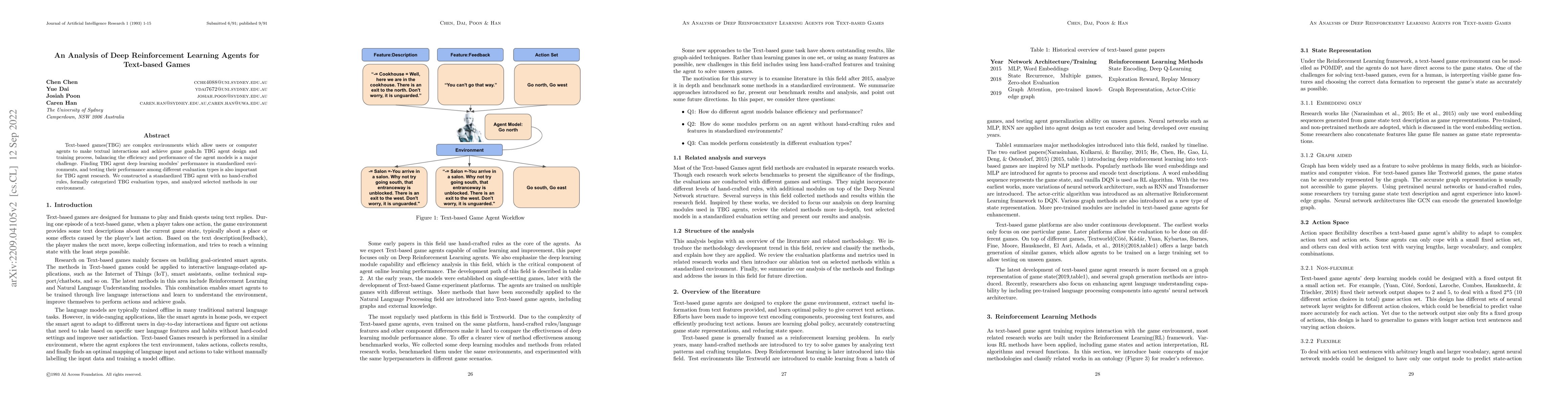 Thumbnail for An Analysis of Deep Reinforcement Learning Agents for Text-based Games