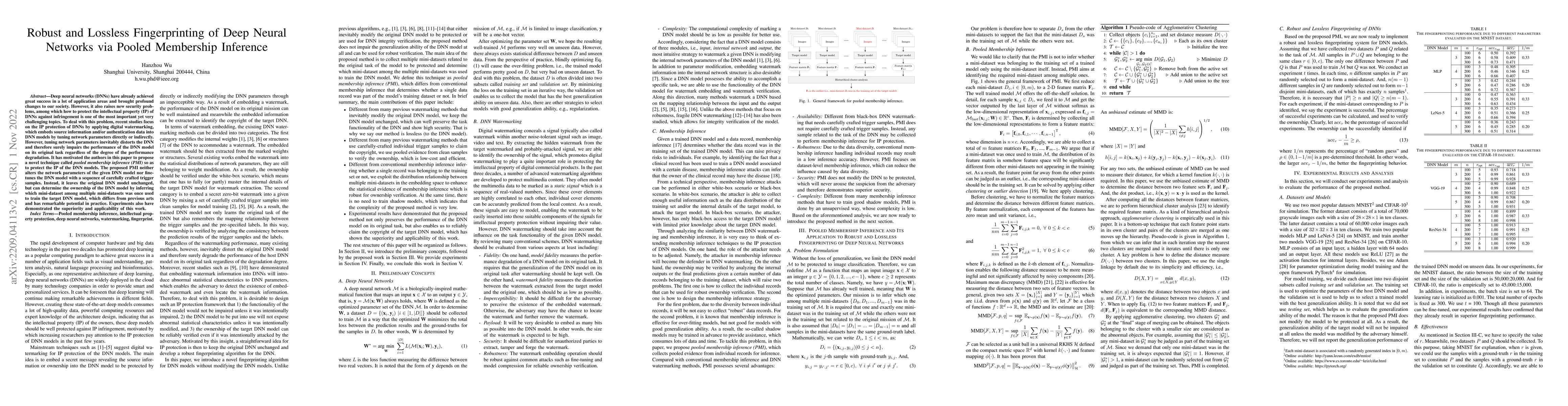 Thumbnail for Robust and Lossless Fingerprinting of Deep Neural Networks via Pooled
  Membership Inference