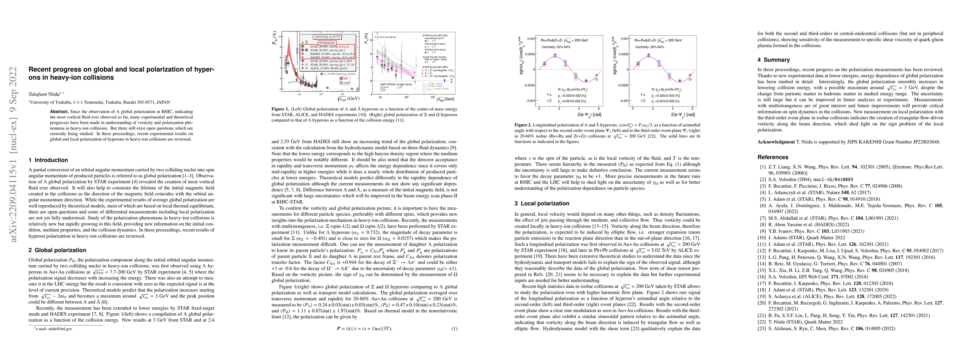 Thumbnail for Recent progress on global and local polarization of hyperons in
  heavy-ion collisions