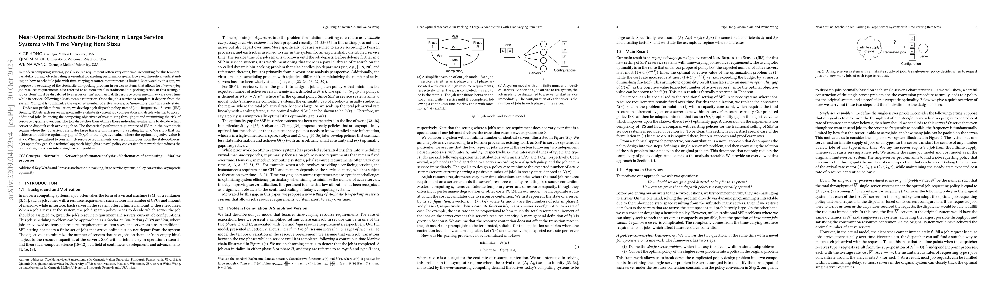 Thumbnail for Near-Optimal Stochastic Bin-Packing in Large Service Systems with
  Time-Varying Item Sizes