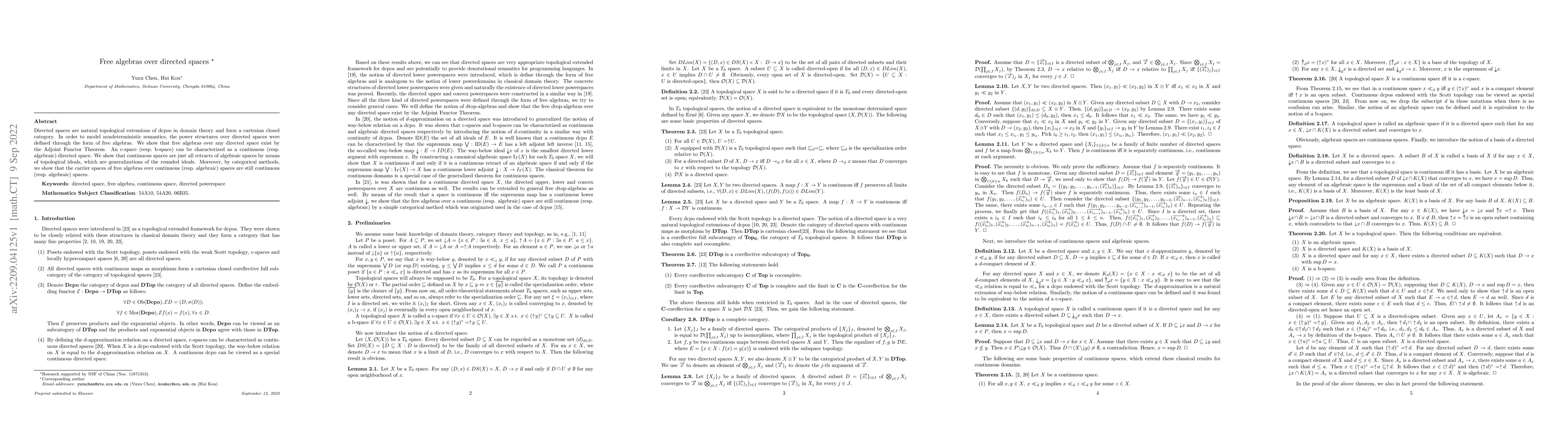 Thumbnail for Free algebras over directed spaces
