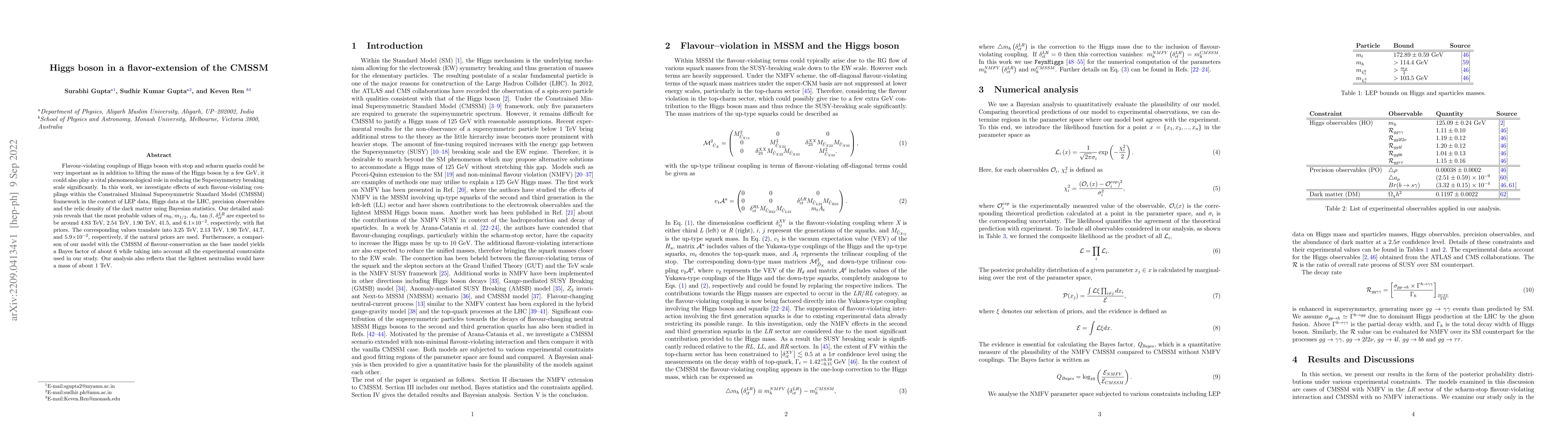 Thumbnail for Higgs boson in a flavor-extension of the CMSSM