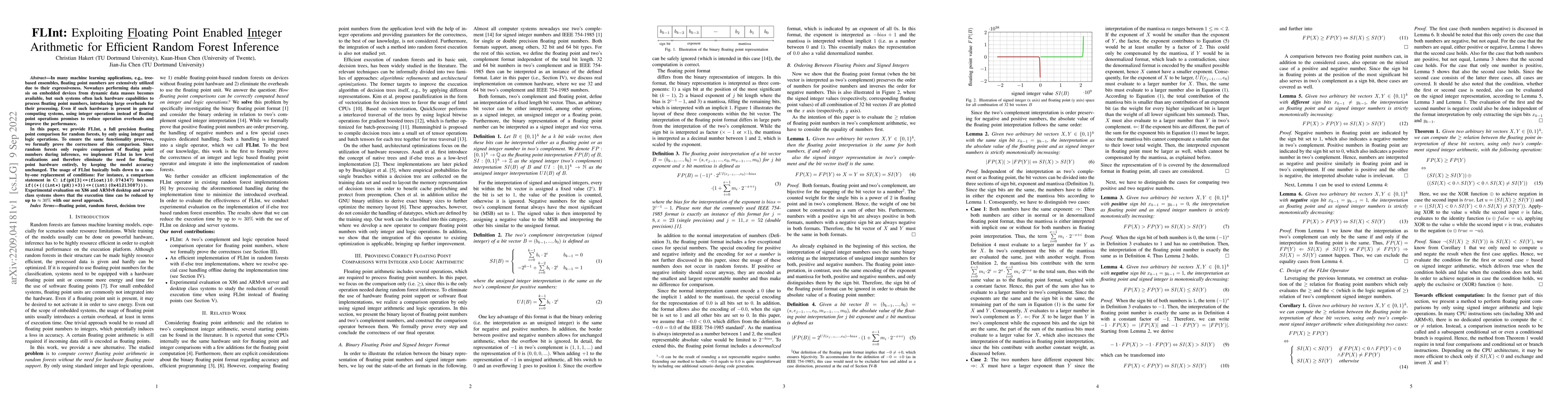 Thumbnail for FLInt: Exploiting Floating Point Enabled Integer Arithmetic for
  Efficient Random Forest Inference