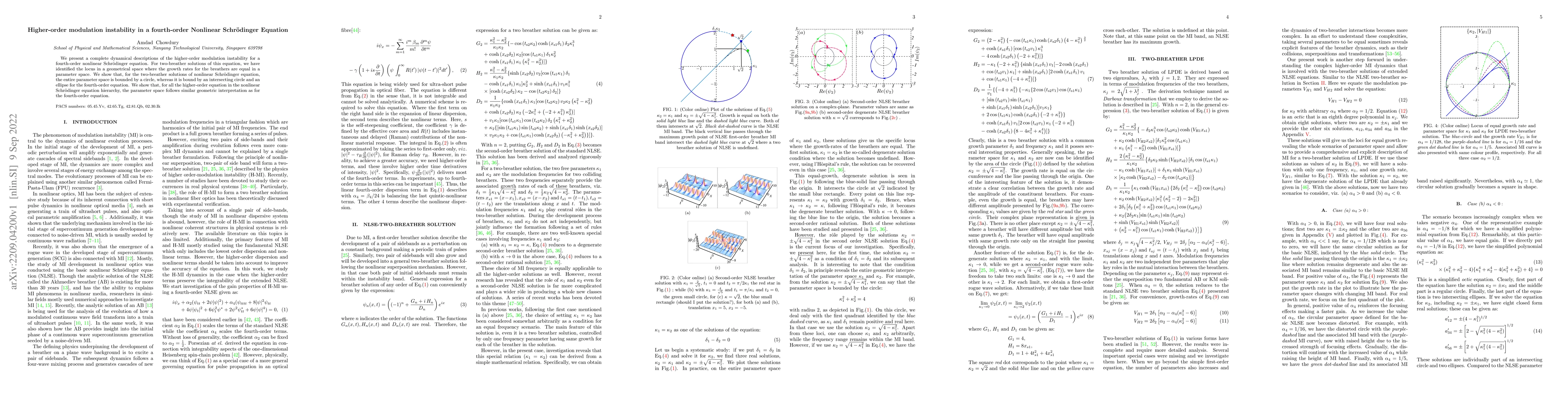 Thumbnail for Higher-order modulation instability in a fourth-order Nonlinear
  Schr\"{o}dinger Equation